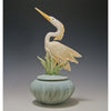Heron Covered Matte Finished Jar by Bonnie Belt Ceramics Hand-Thrown Hand-Built Stoneware Artistic Artisan Designer Pottery Jars