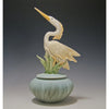 Heron Covered Matte Finished Jar by Bonnie Belt Ceramics Hand-Thrown Hand-Built Stoneware Artistic Artisan Designer Pottery Jars