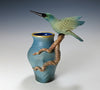 Hummingbird Vase by Bonnie Belt Ceramics Hand-Thrown Hand-Built Stoneware Artistic Artisan Designer Pottery Vases
