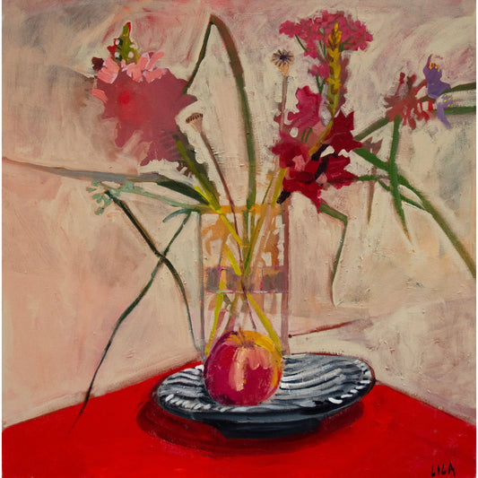 Apple and Snapdragons Acrylic Painting