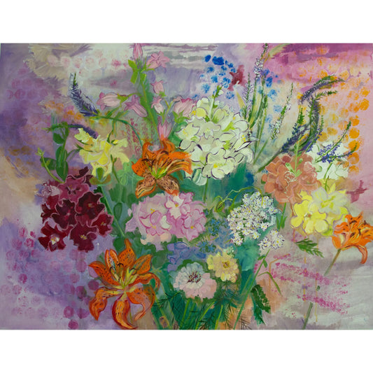 Flowers with Bubbles Painting and Archival Giclee Prinrs