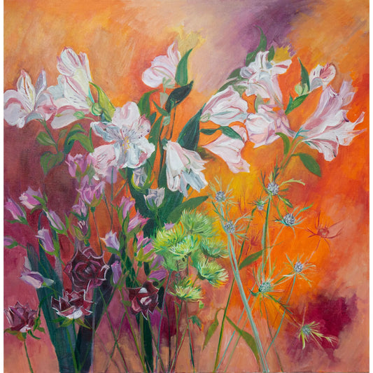 Flowers in a Rainbow Painting and Archival Giclee Prints