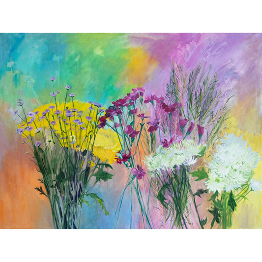 Rainbow Flower Echoes #1 Painting and Archival Giclee Prints