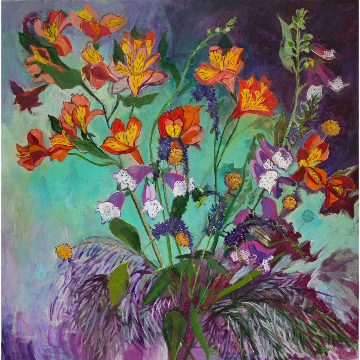 Alstromaria and Foxglove Phantasy by Lila Bacon
