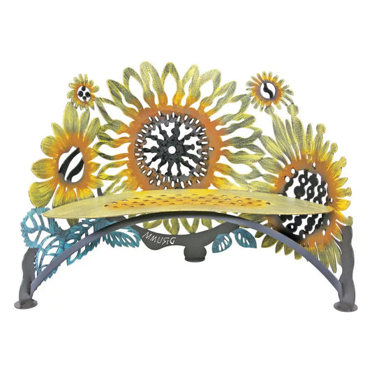Cricket Forge Indoor Outdoor Metal Sunflower Bench
