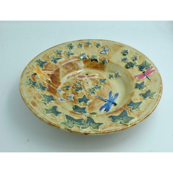 Dorothy Bassett of White Dog Porcelain Twelve-inch Garden Party Platter Artistic Artisan Designer Functional Pottery