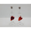 Four Sisters Art Glass Heart Pedestal Salt and Pepper Shaker 122 Artistic Hand Blown Glass