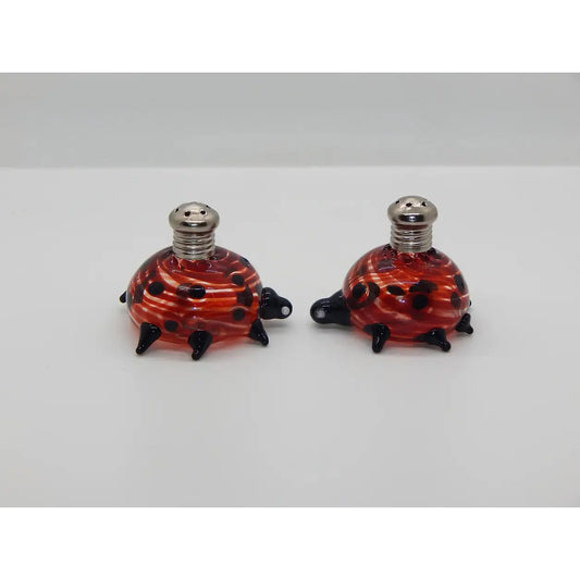 Four Sisters Art Glass Lady Bug Salt and Pepper Shakers 276 Artistic Hand Blown Art Glass
