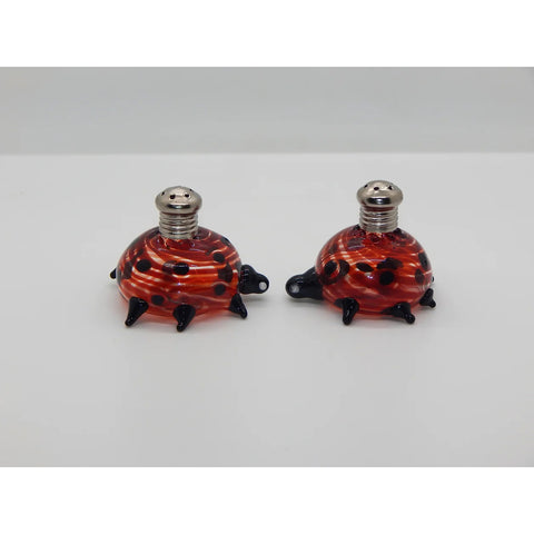 Four Sisters Art Glass Lady Bug Salt and Pepper Shakers 276 Artistic Hand Blown Art Glass