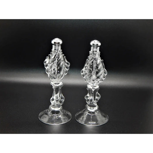Four Sisters Art Glass Teardrop Pedestal Salt and Pepper Shaker 117 Artistic Hand Blown Art Glass