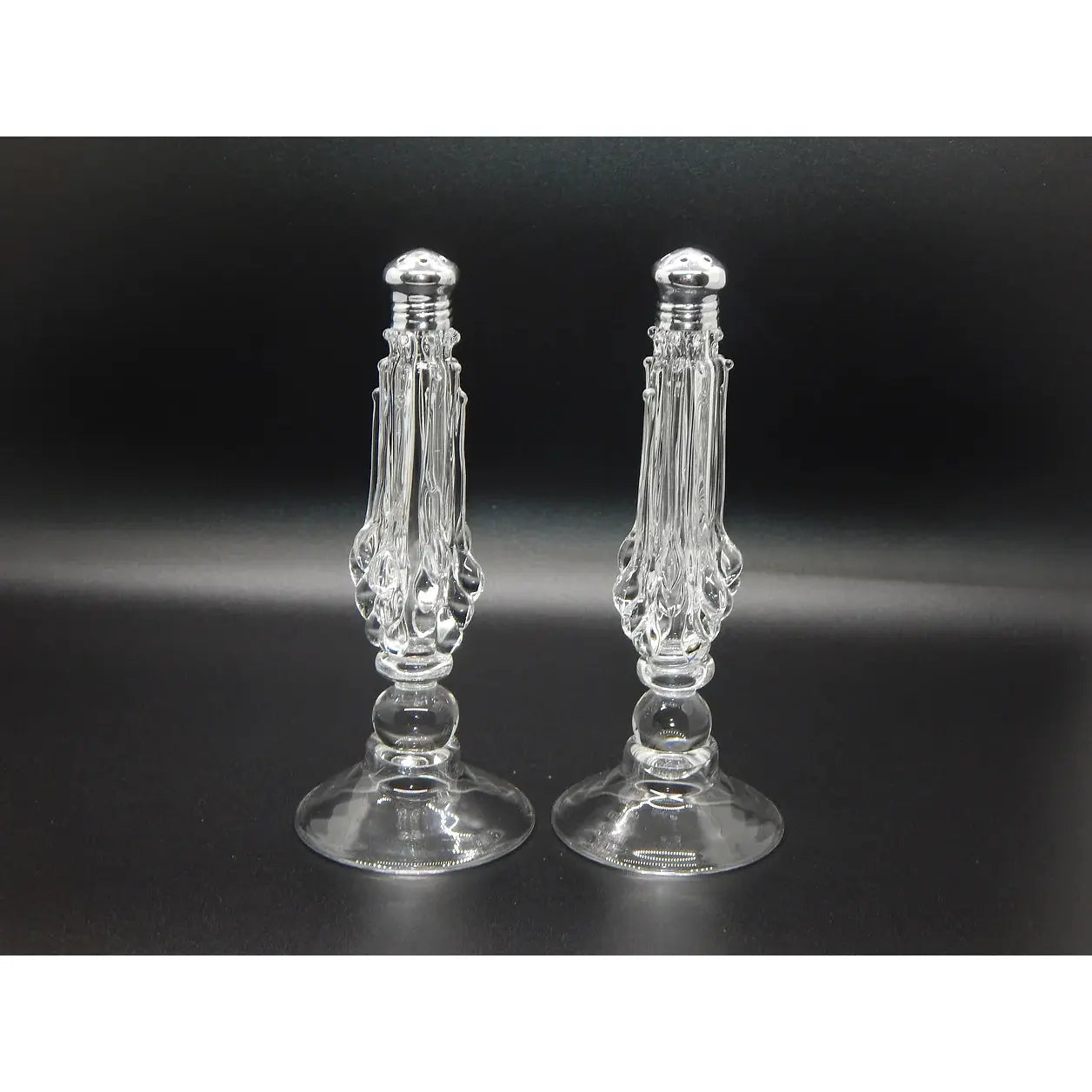Four Sisters Art Glass Waterfall PedestalGlass Blown Glass Salt and Pepper Shker 118 Artistic Handblown Art Glass
