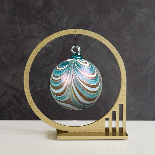 Girardini Design Mesa Ornament Display Stand Holder in Gold, Artistic Artisan Ornament Stand Holders