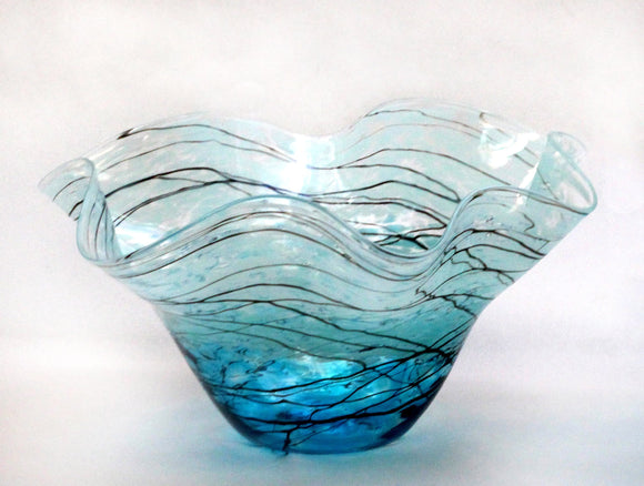 Lightning Series Fluted Glass Bowl by Glass Rocks Dottie Boscamp