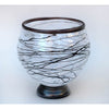 Glass Rocks Dottie Boscamp Black and White Glass Bowl Artisan Handblown Art Glass Bowl