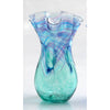 Glass Rocks Dottie Boscamp Colored Wave Glass Vase in Emerald Green Artisan Handblown Art Glass Vases