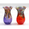 Glass Rocks Dottie Boscamp Colored Wave Glass Vases in Purple or Red Artisan Handblown Art Glass Vases