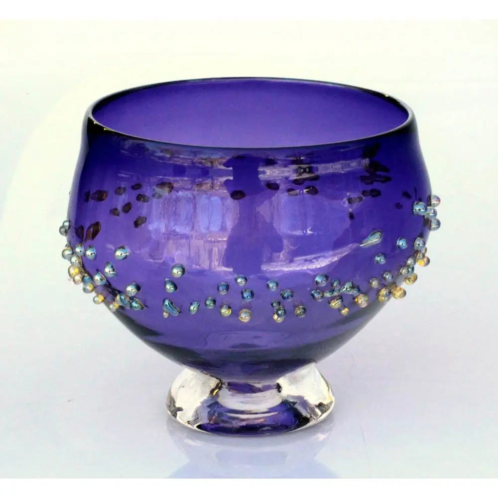 Dew Drops Straight Sided Glass Bowl in Purple by Glass Rocks Dottie Boscamp Glass Rocks