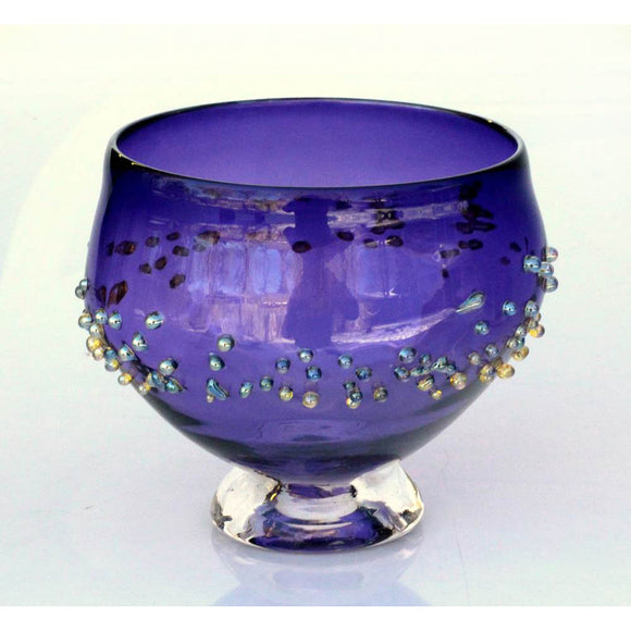 Dew Drops Straight Sided Glass Bowl in Purple by Glass Rocks Dottie Boscamp