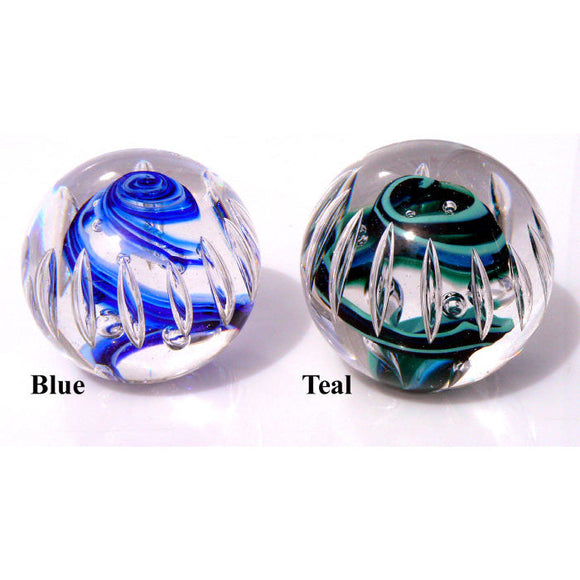 Glass Rocks Dottie Boscamp Multi Bubble Glass Paperweights Artisan Handblown Art Glass Paperweights