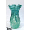 Glass Rocks Dottie Boscamp Multiwave Glass Vase in New Teal Artisan Handblown Art Glass Vases