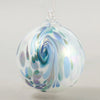 Glass Eye Ornament in Classic Blue Hydrangea Feather