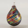 Glass Eye Rainbow Twist Raindrop Ornament