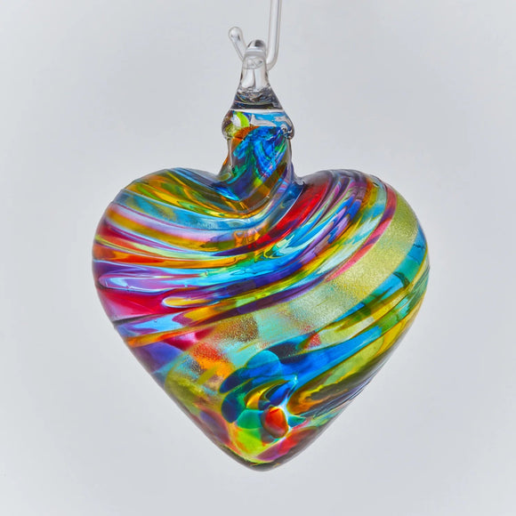 Glass Eye Classic Chameleon  Heart Ornament