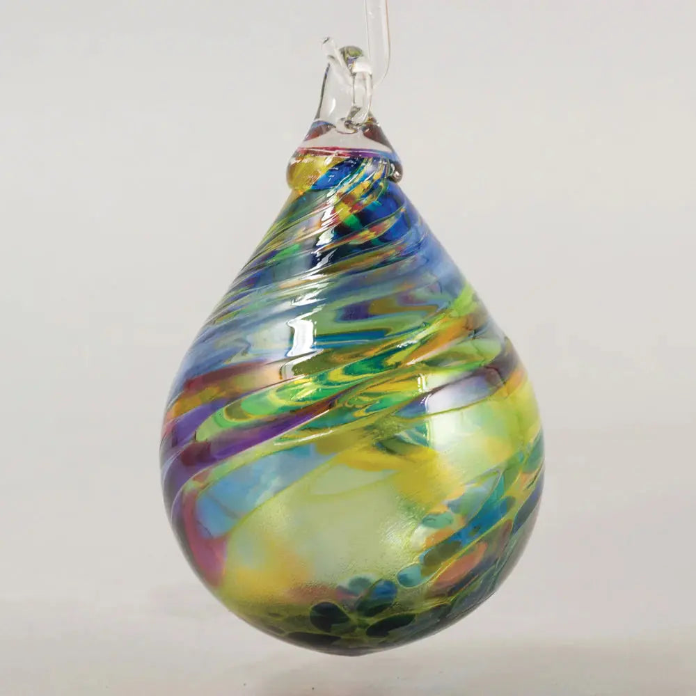 Glass Eye Classic Chameleon  Raindrop Ornament