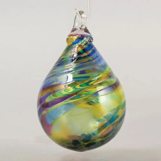 Glass Eye Classic Chameleon  Raindrop Ornament