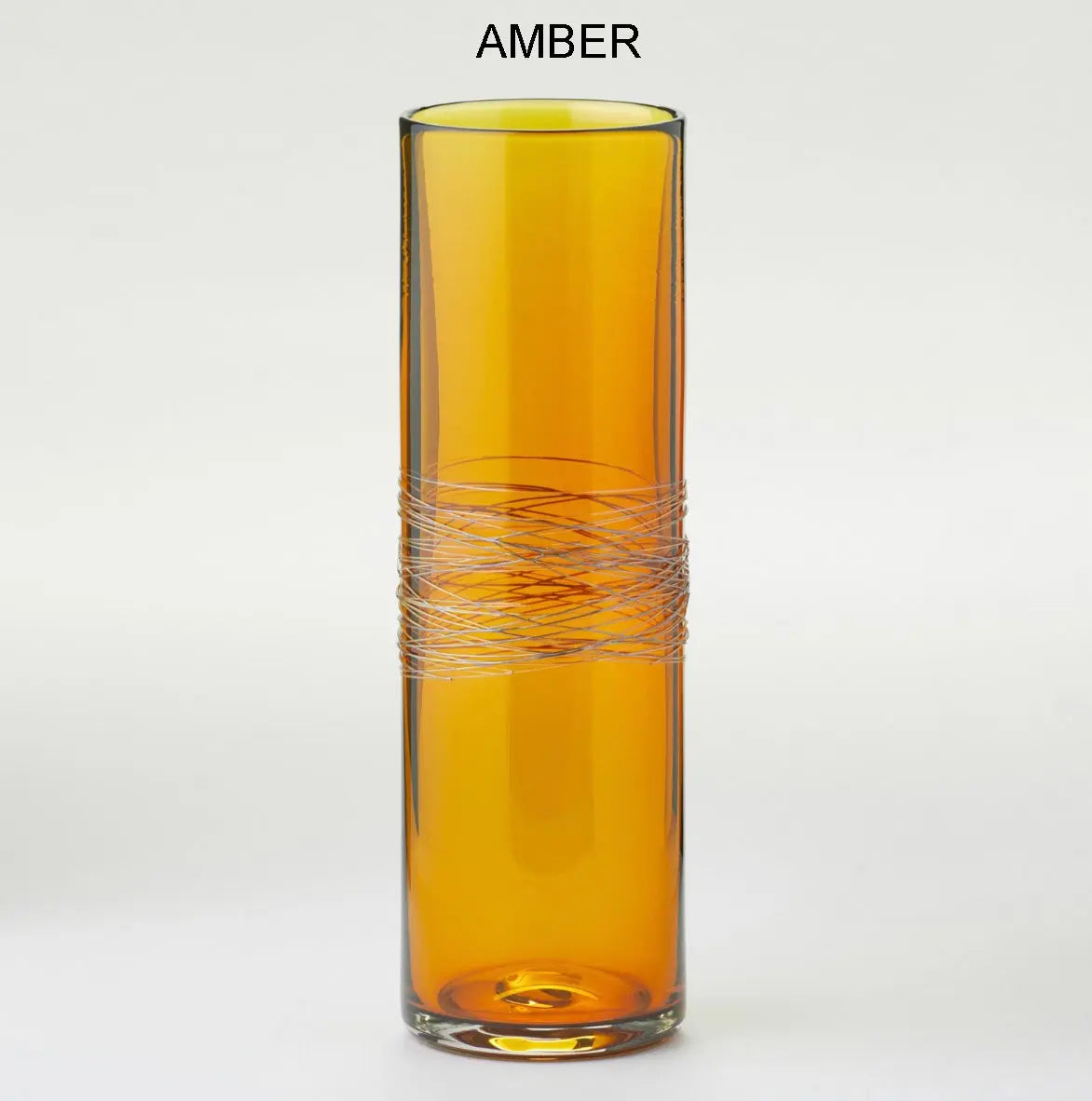 Hot Glass Alley Jake Pfeifer Elegance Series Cylinder Vases in Amber