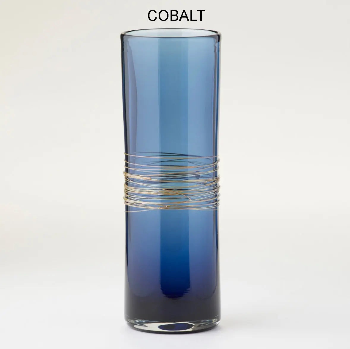 Hot Glass Alley Jake Pfeifer Elegance Series Cylinder Vases in Cobalt