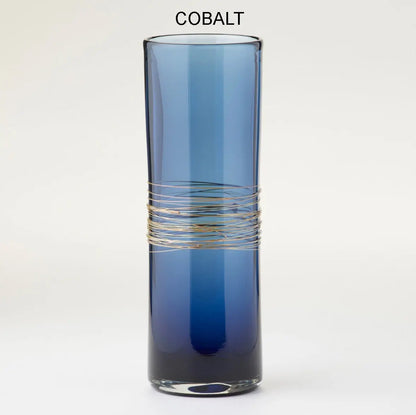 Hot Glass Alley Jake Pfeifer Elegance Series Cylinder Vases in Cobalt