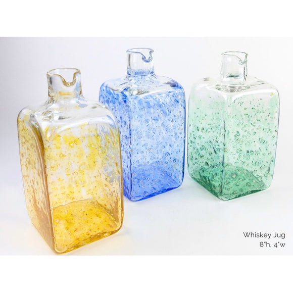 Hot Glass Alley Jake Pfeifer Mica Series Whiskey Jugs Artistic Hand Blown Glass Barware Jugs