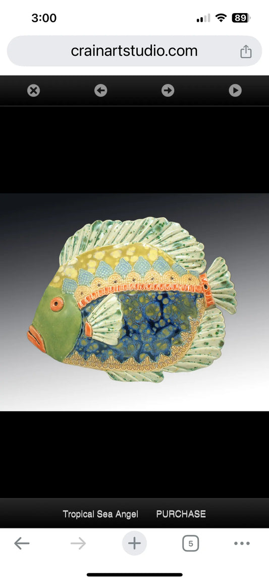 Cathy Crain Tropical Sea Angel Crain Pottery Art Studio