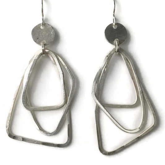 Sterling silver triangular shaped earrings 