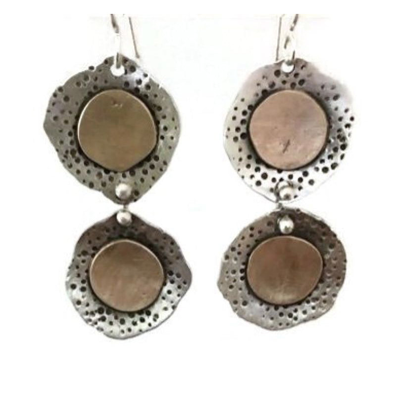 Sterling silver and copper earrings