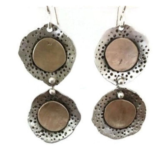 Sterling silver and copper earrings