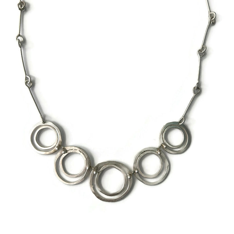 Sterling silver necklace with interlocking rings