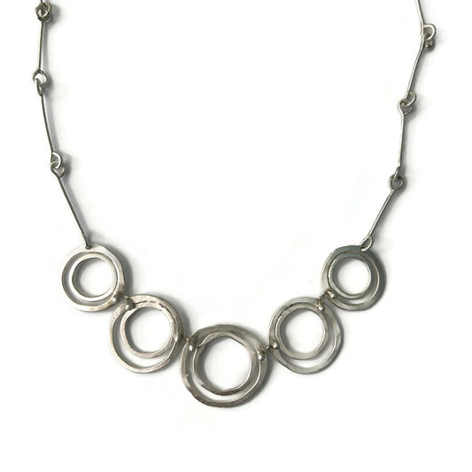 Sterling silver necklace with interlocking rings