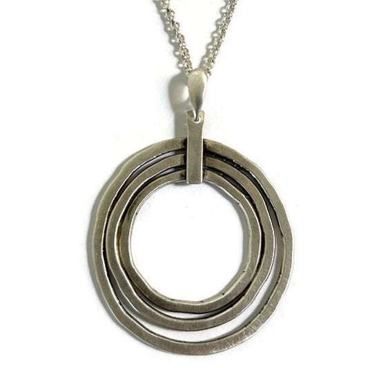 Sterling silver necklace with three concentric circles