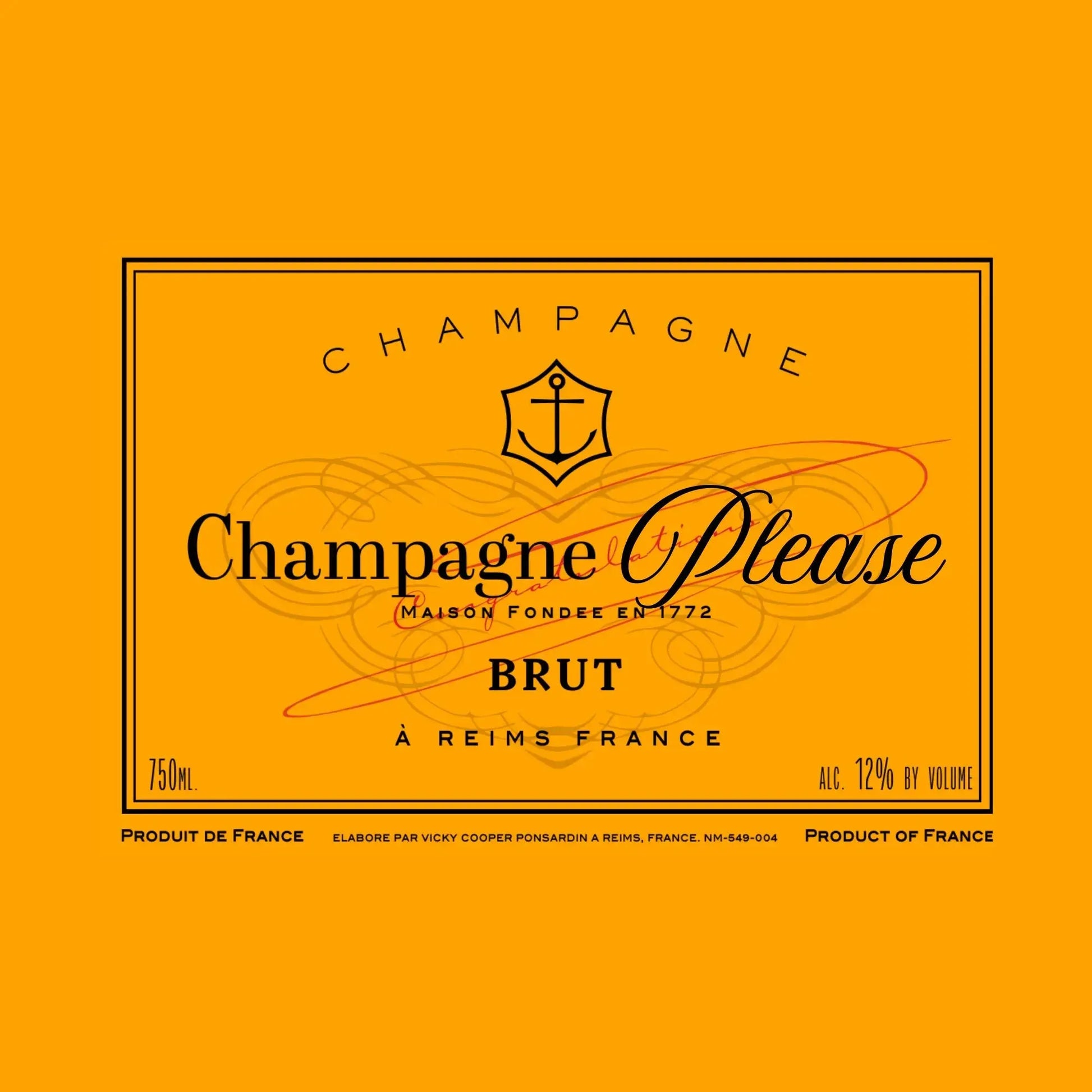 Champgne Please Serving Tray nd Coasters Shown in Orange Brut