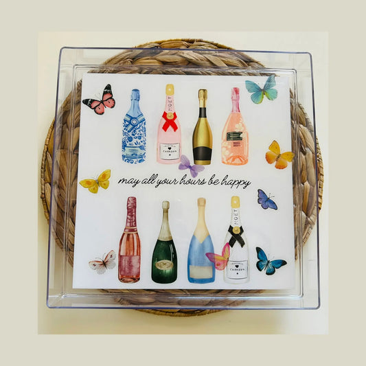 May All Your Hours Be Happy Champagne Serving Tray