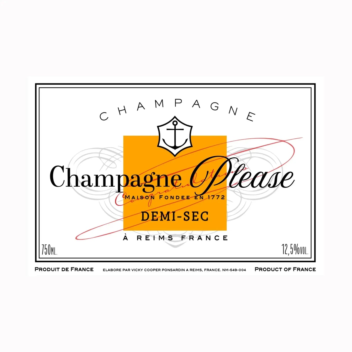 Champagne Please Serving Tray and Coasters Shown in White Demi Sec