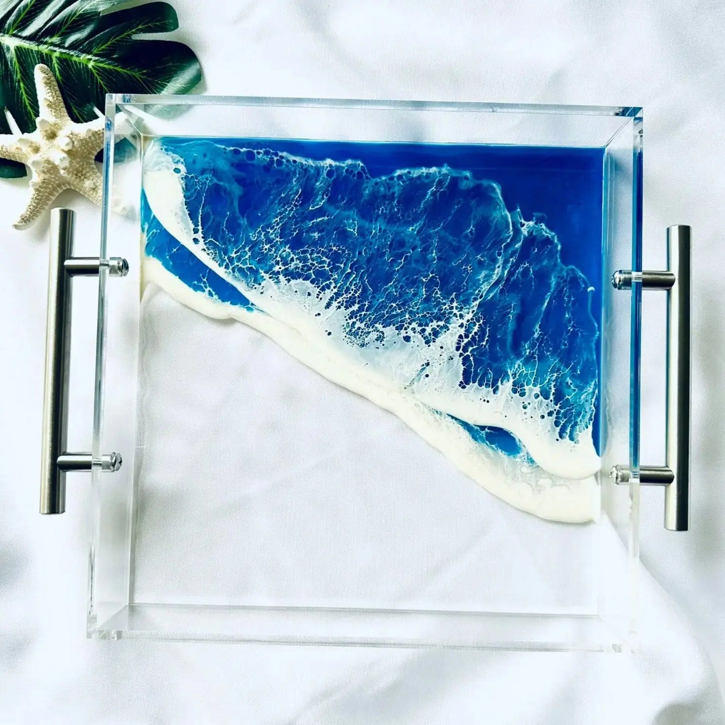 Ocaen Wave Hand made Acrylic Serviong Tray