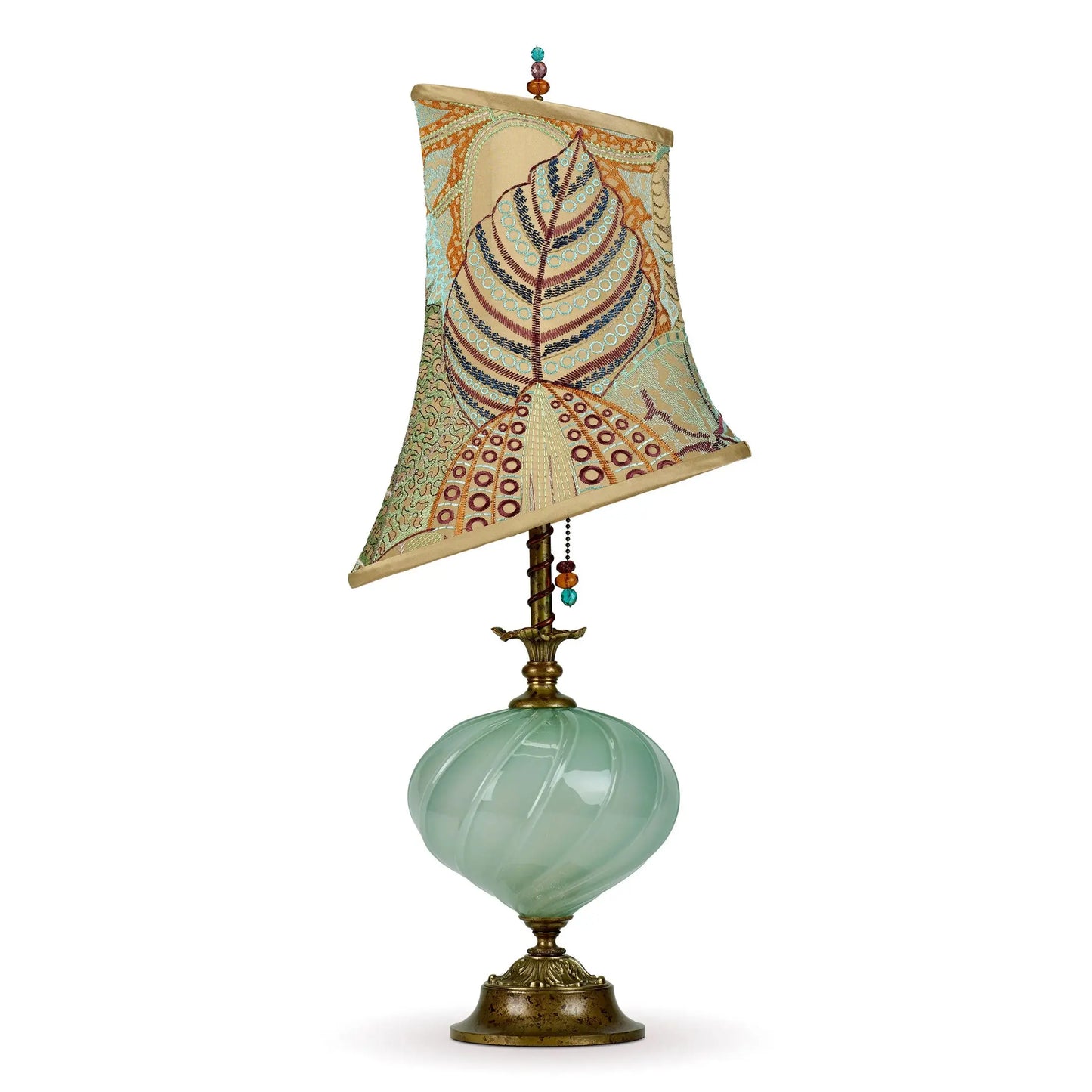 Kinzig Design Isla Table Lamp with Sea foamBlown Glass