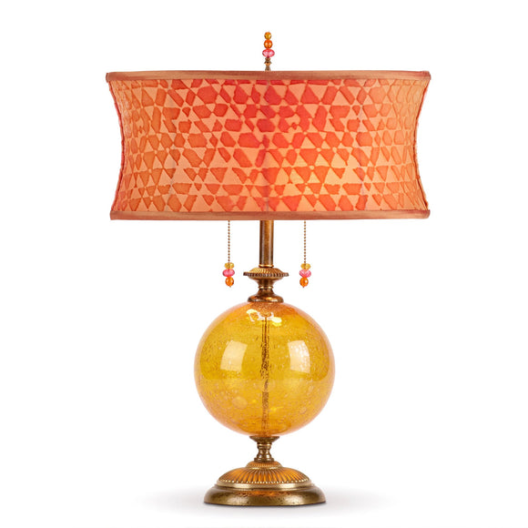 Liliana Table Lamp 160S139 by Kinzig Design, Gold Blown Glass, Pink And Gold Shade