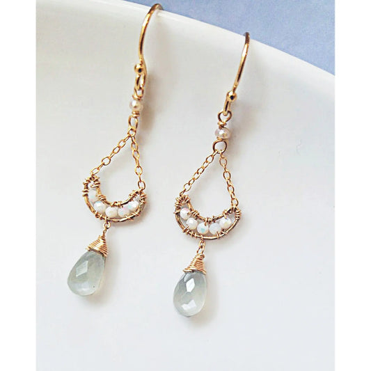 Michelle Pressler Opal Single Crescent Earrings