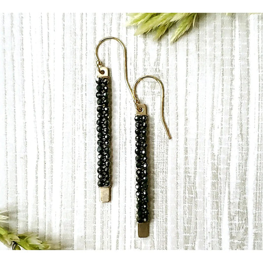 Michelle Pressler Black Spinel Matchstick Earrings