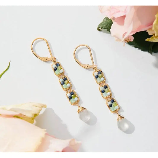 Michelle Pressler Boxy Linear Earrings  in Meadow 