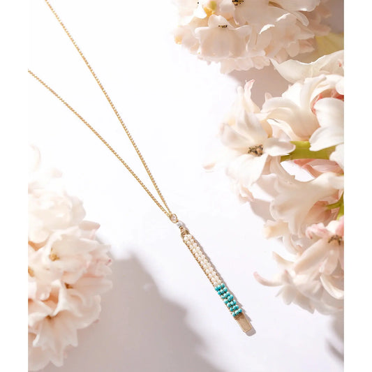 Colorblock Neclace with Australian opal and turquoise